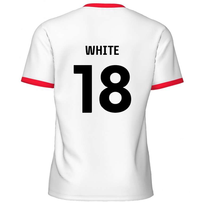 Kids Football Harvey White #18 White Red Home Jersey 2024/25 T-Shirt