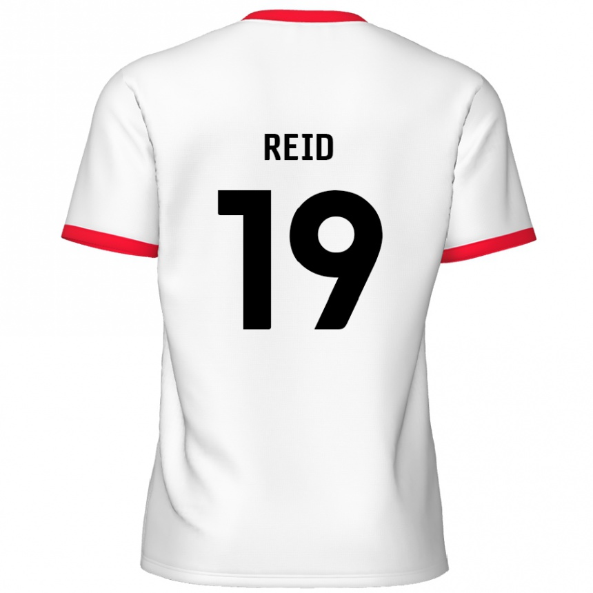 Kids Football Jamie Reid #19 White Red Home Jersey 2024/25 T-Shirt