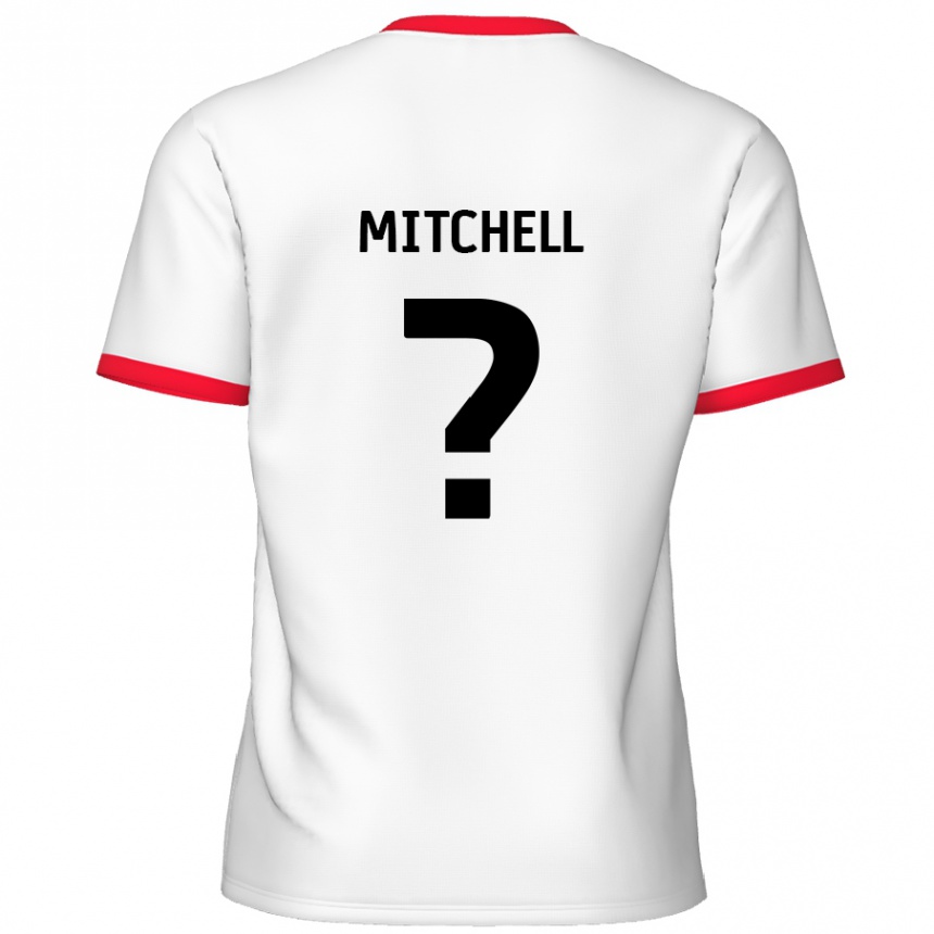 Kids Football Rylee Mitchell #0 White Red Home Jersey 2024/25 T-Shirt