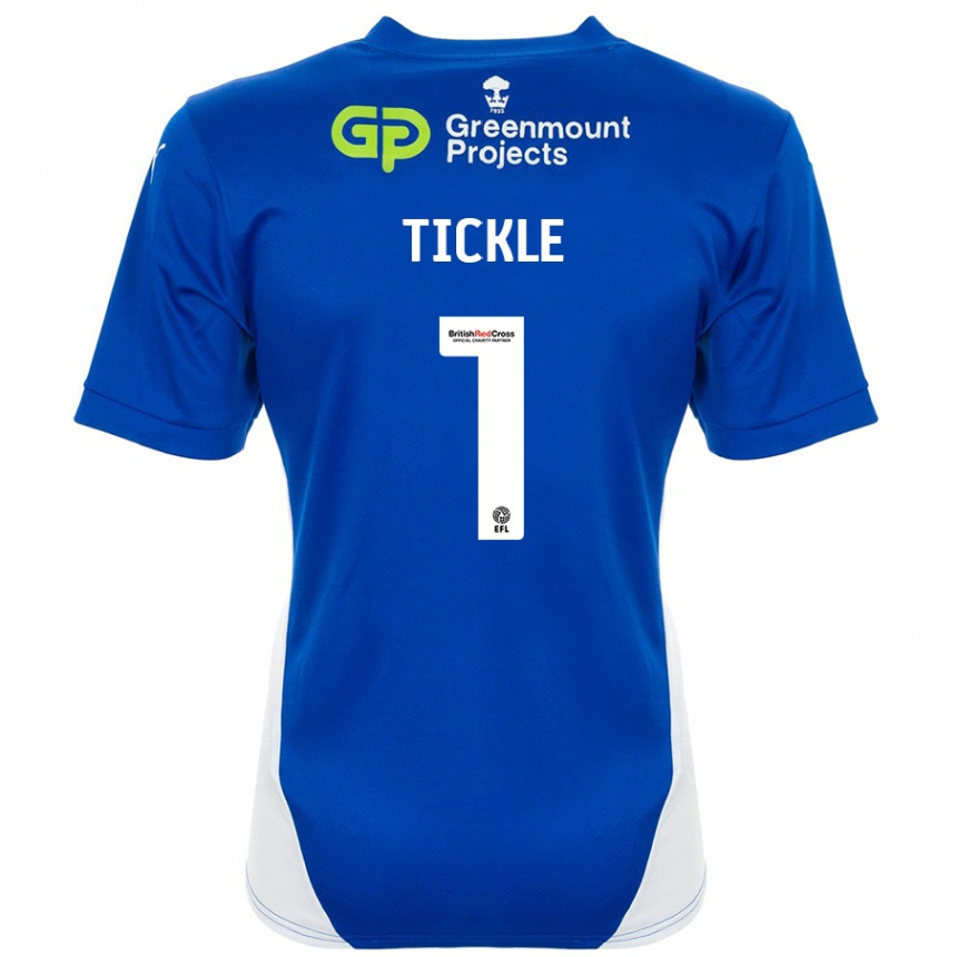 Kids Football Sam Tickle #1 Blue White Home Jersey 2024/25 T-Shirt