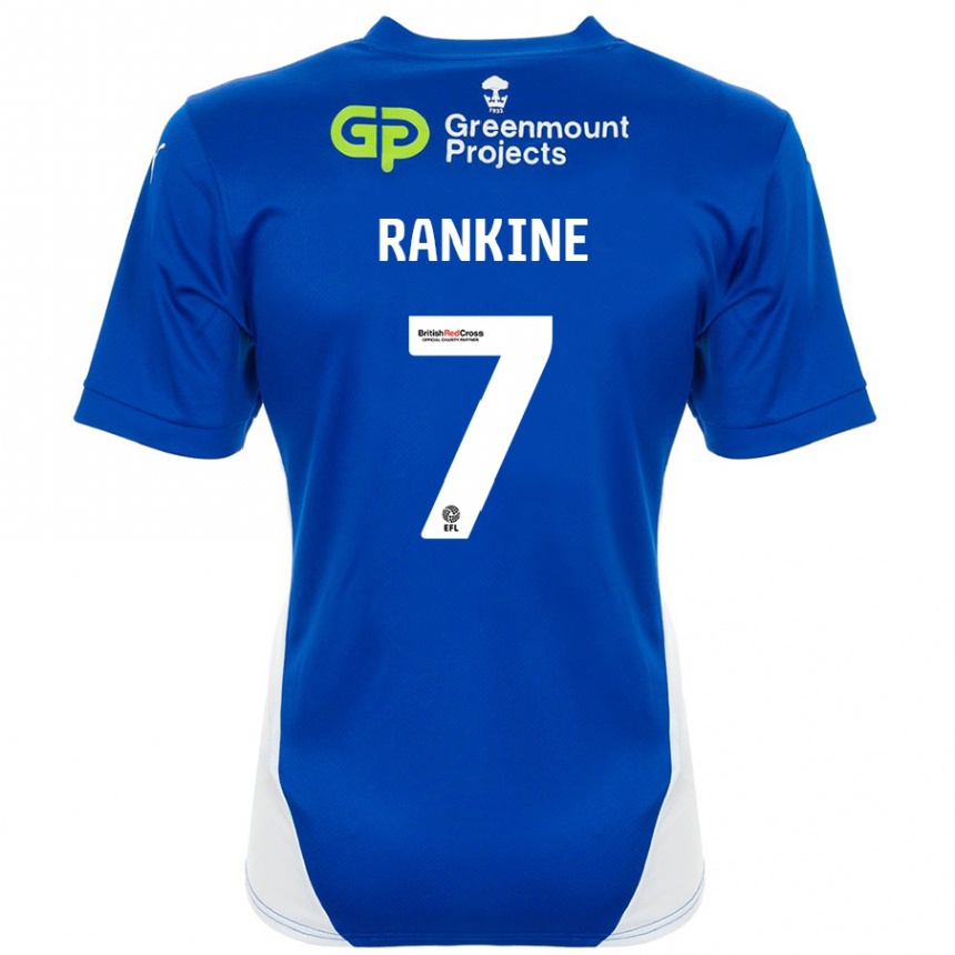 Kids Football Dion Rankine #7 Blue White Home Jersey 2024/25 T-Shirt