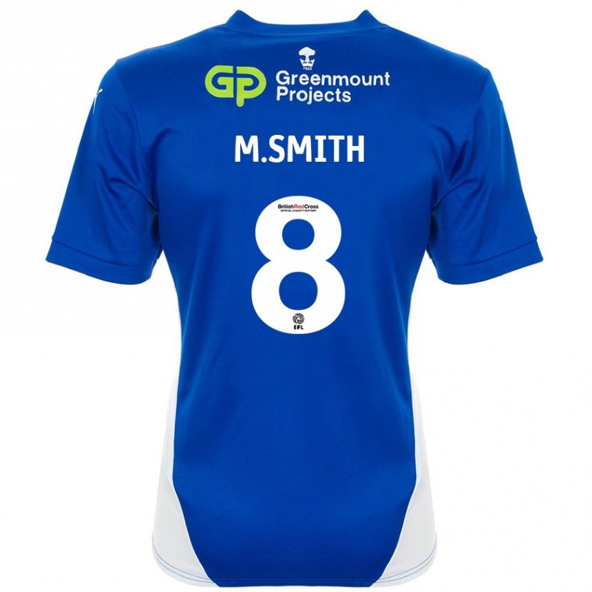 Kids Football Matt Smith #8 Blue White Home Jersey 2024/25 T-Shirt