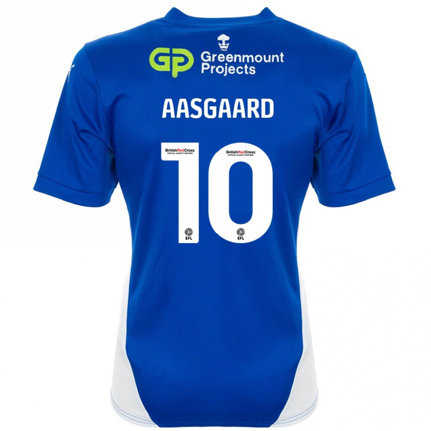 Kids Football Thelo Aasgaard #10 Blue White Home Jersey 2024/25 T-Shirt