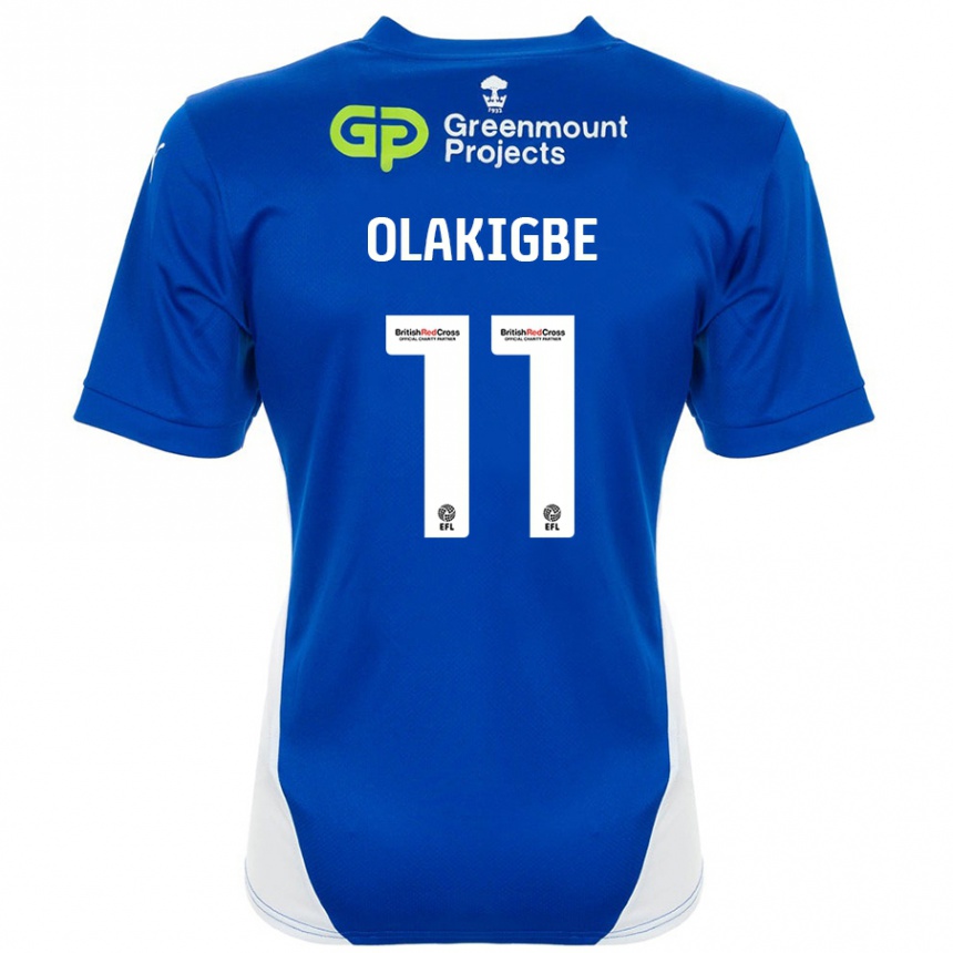 Kids Football Michael Olakigbe #11 Blue White Home Jersey 2024/25 T-Shirt