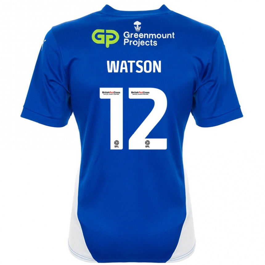 Kids Football Tom Watson #12 Blue White Home Jersey 2024/25 T-Shirt