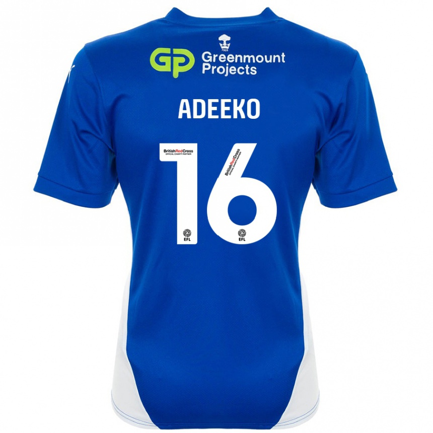 Kids Football Baba Adeeko #16 Blue White Home Jersey 2024/25 T-Shirt