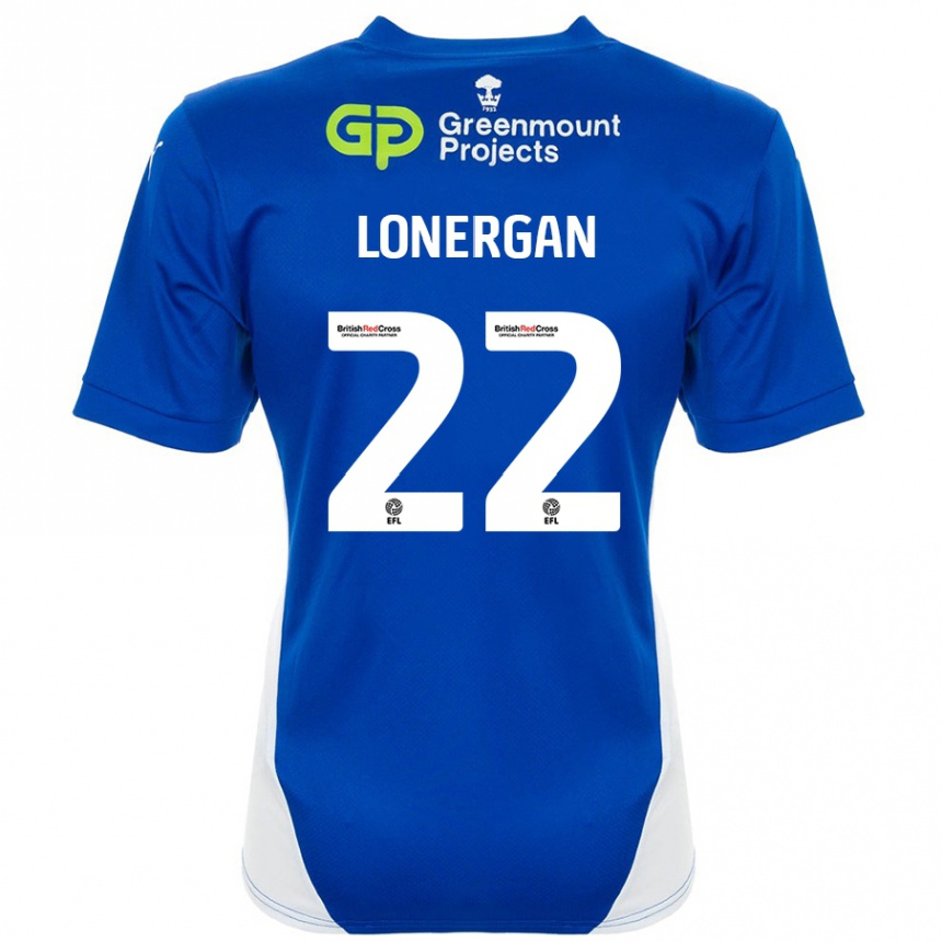 Kids Football Andy Lonergan #22 Blue White Home Jersey 2024/25 T-Shirt