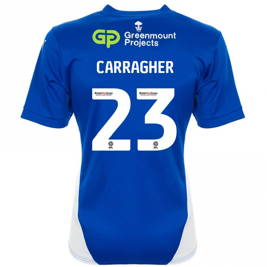 Kids Football James Carragher #23 Blue White Home Jersey 2024/25 T-Shirt