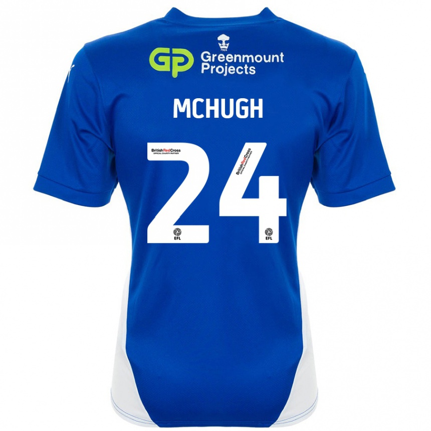 Kids Football Harry Mchugh #24 Blue White Home Jersey 2024/25 T-Shirt