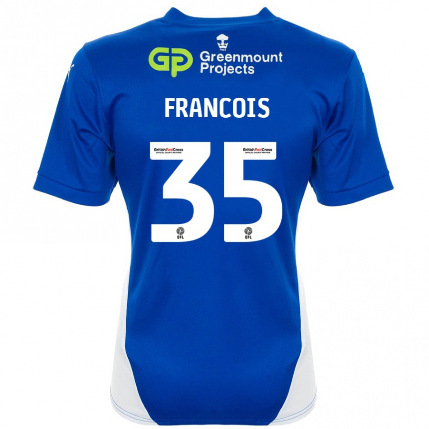 Kids Football Tyrese Francois #35 Blue White Home Jersey 2024/25 T-Shirt