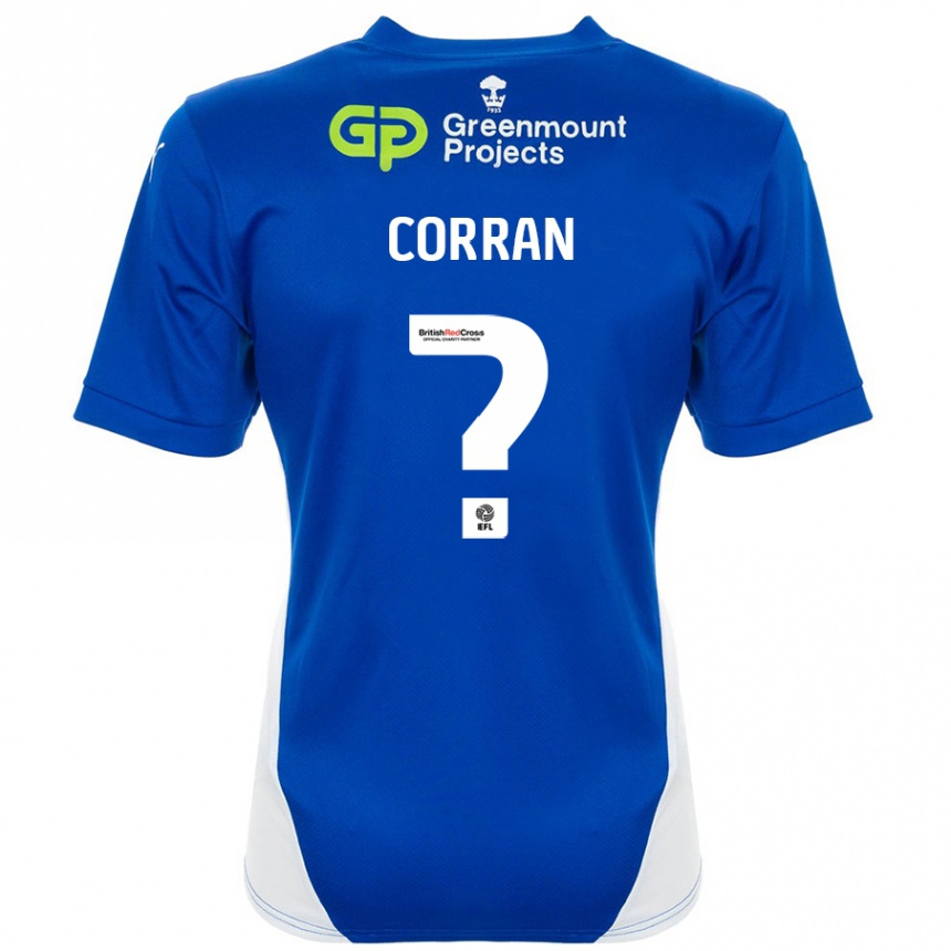 Kids Football Matthew Corran #0 Blue White Home Jersey 2024/25 T-Shirt