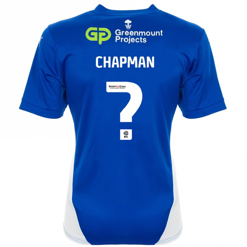 Kids Football Llyton Chapman #0 Blue White Home Jersey 2024/25 T-Shirt