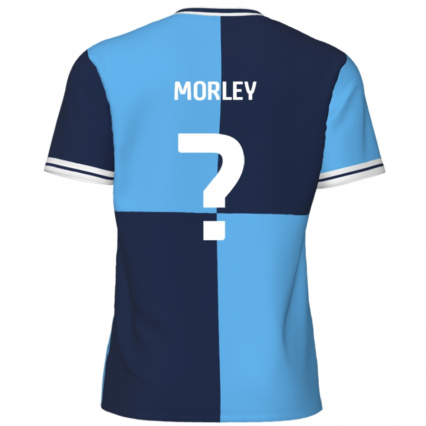 Kids Football Aaron Morley #0 Sky Blue Dark Blue Home Jersey 2024/25 T-Shirt