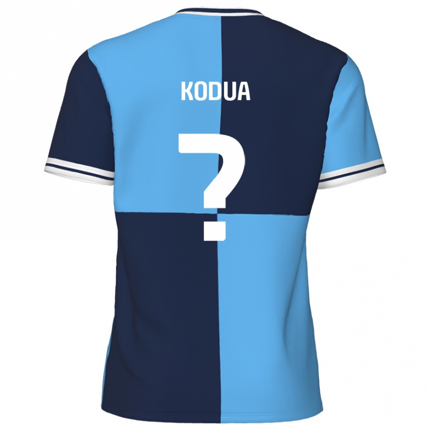 Kids Football Gideon Kodua #0 Sky Blue Dark Blue Home Jersey 2024/25 T-Shirt