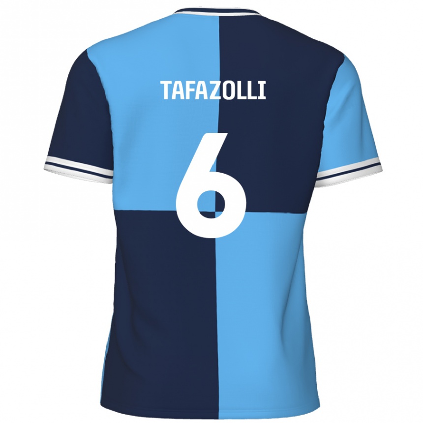 Kids Football Ryan Tafazolli #6 Sky Blue Dark Blue Home Jersey 2024/25 T-Shirt