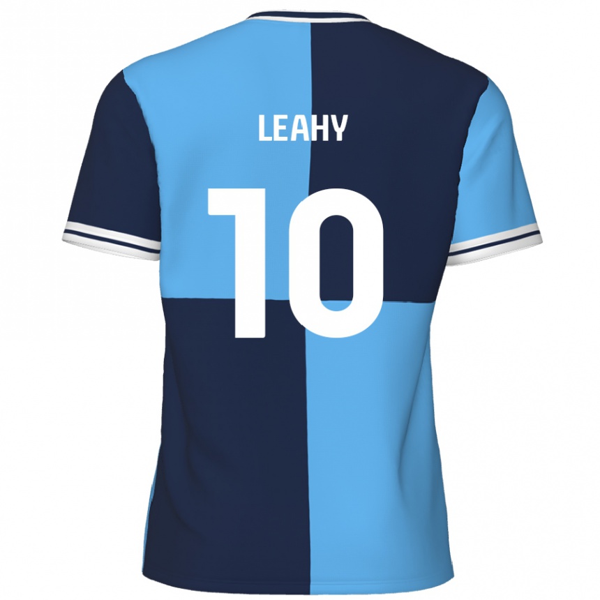 Kids Football Luke Leahy #10 Sky Blue Dark Blue Home Jersey 2024/25 T-Shirt