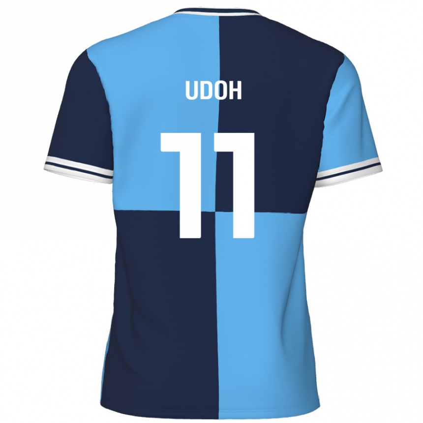 Kids Football Daniel Udoh #11 Sky Blue Dark Blue Home Jersey 2024/25 T-Shirt