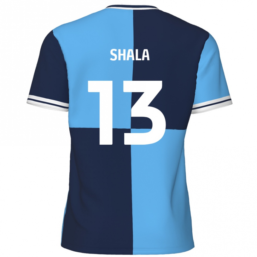 Kids Football Laurence Shala #13 Sky Blue Dark Blue Home Jersey 2024/25 T-Shirt