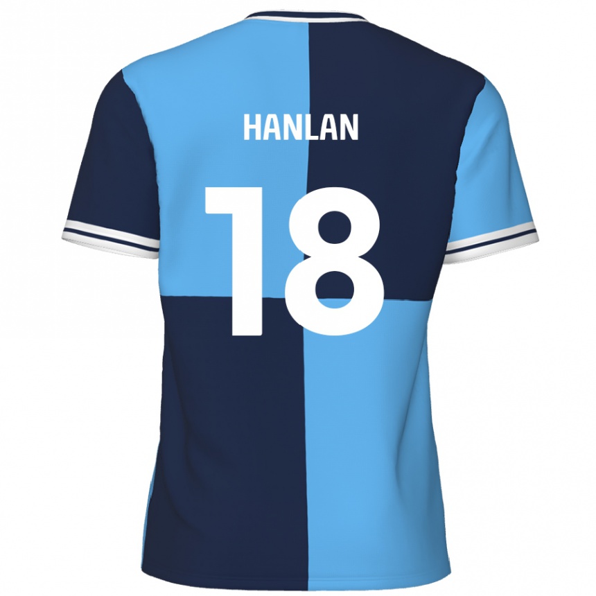 Kids Football Brandon Hanlan #18 Sky Blue Dark Blue Home Jersey 2024/25 T-Shirt