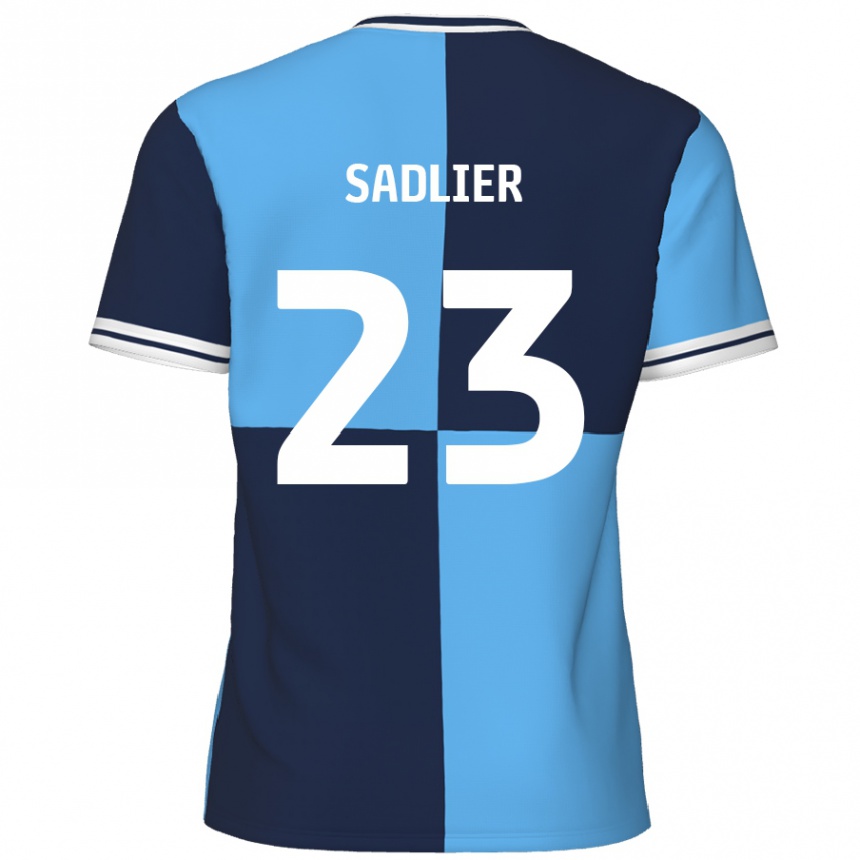 Kids Football Kieran Sadlier #23 Sky Blue Dark Blue Home Jersey 2024/25 T-Shirt