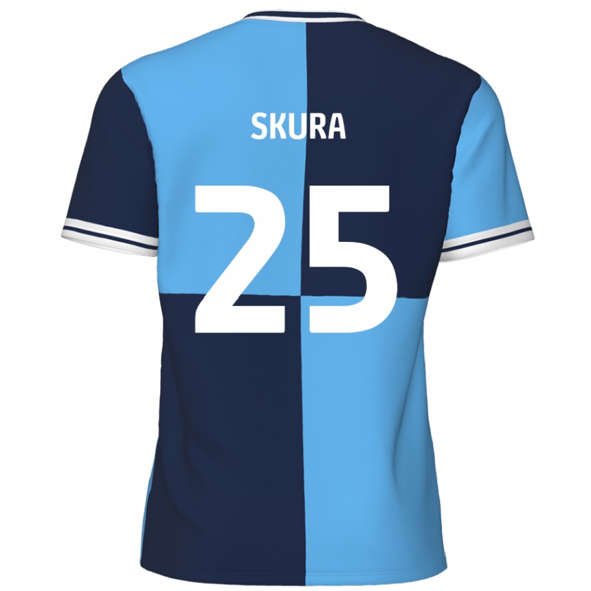 Kids Football Declan Skura #25 Sky Blue Dark Blue Home Jersey 2024/25 T-Shirt