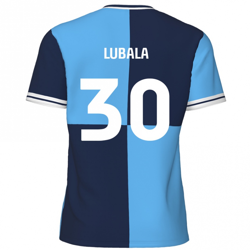 Kids Football Bez Lubala #30 Sky Blue Dark Blue Home Jersey 2024/25 T-Shirt