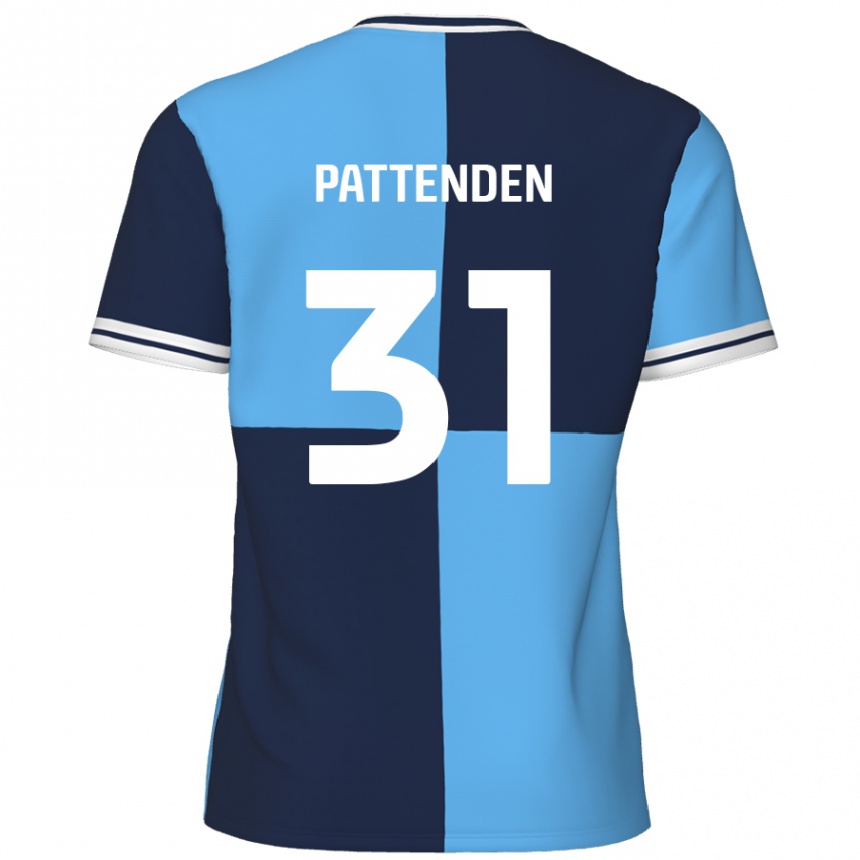 Kids Football Jasper Pattenden #31 Sky Blue Dark Blue Home Jersey 2024/25 T-Shirt