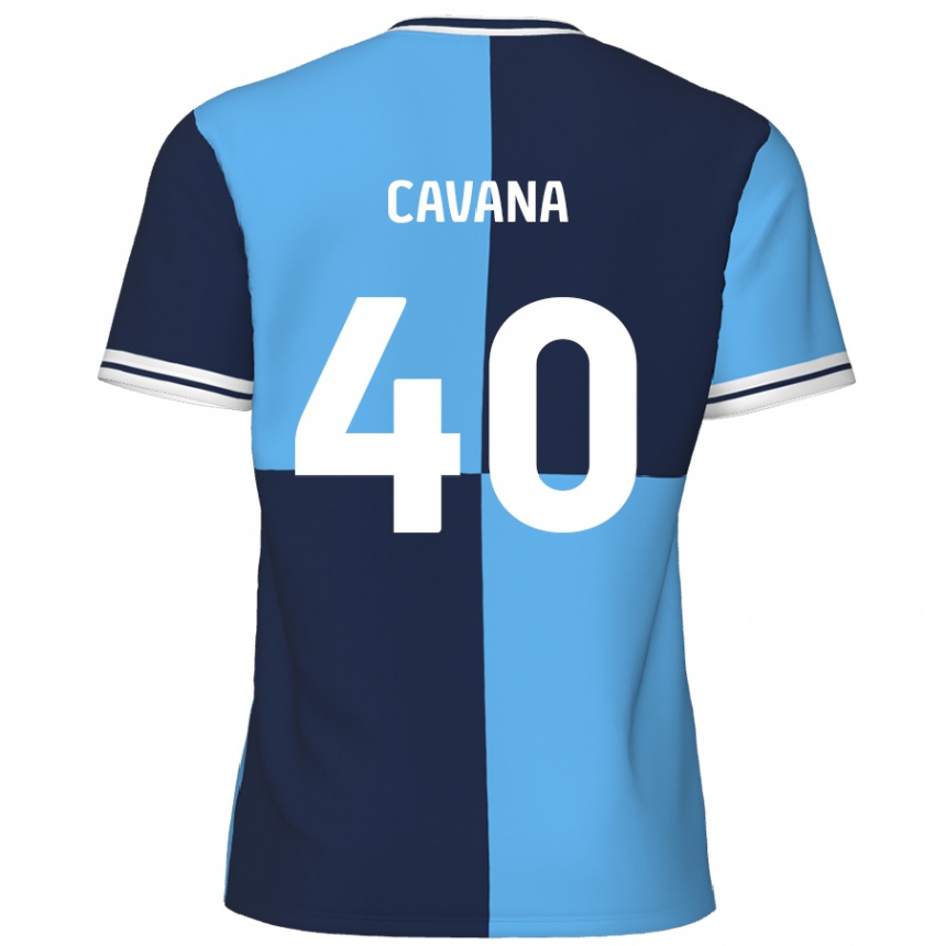 Kids Football Max Cavana #40 Sky Blue Dark Blue Home Jersey 2024/25 T-Shirt