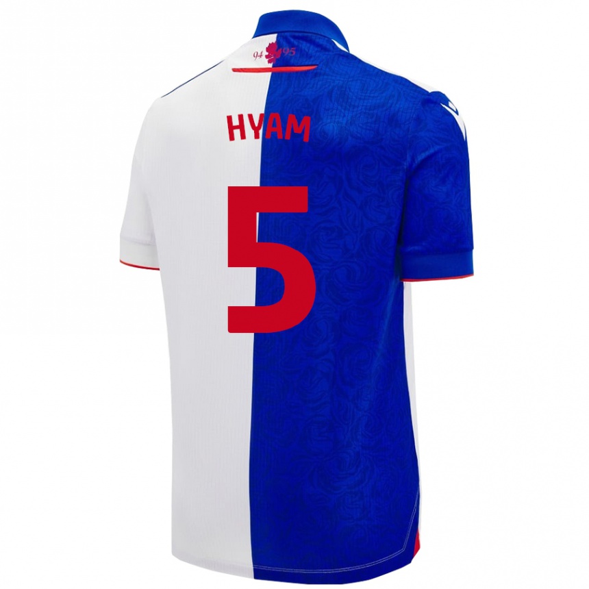 Kids Football Dominic Hyam #5 Sky Blue White Home Jersey 2024/25 T-Shirt