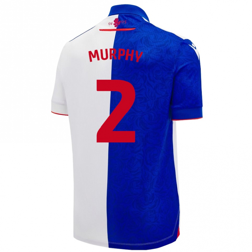 Kids Football Niamh Murphy #2 Sky Blue White Home Jersey 2024/25 T-Shirt