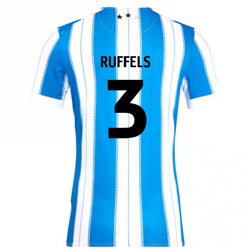 Kids Football Josh Ruffels #3 Blue White Home Jersey 2024/25 T-Shirt