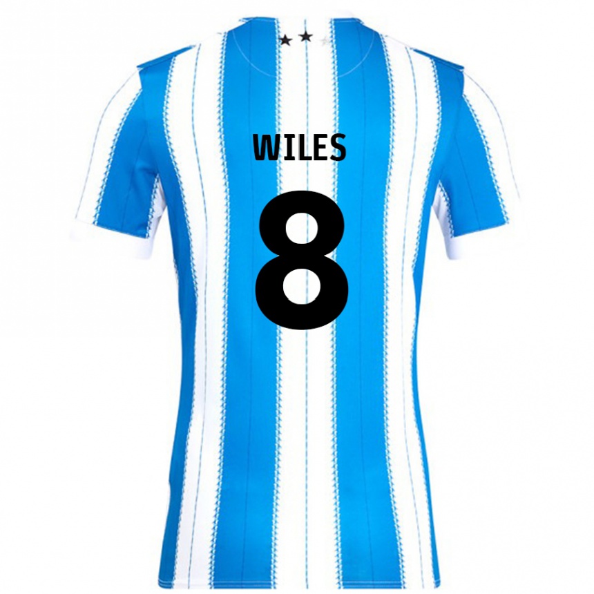 Kids Football Ben Wiles #8 Blue White Home Jersey 2024/25 T-Shirt