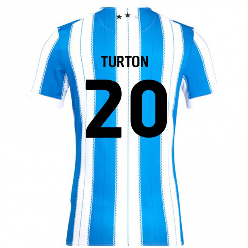 Kids Football Ollie Turton #20 Blue White Home Jersey 2024/25 T-Shirt