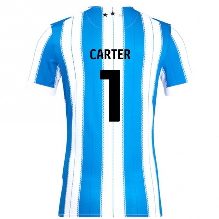 Kids Football Laura Carter #1 Blue White Home Jersey 2024/25 T-Shirt