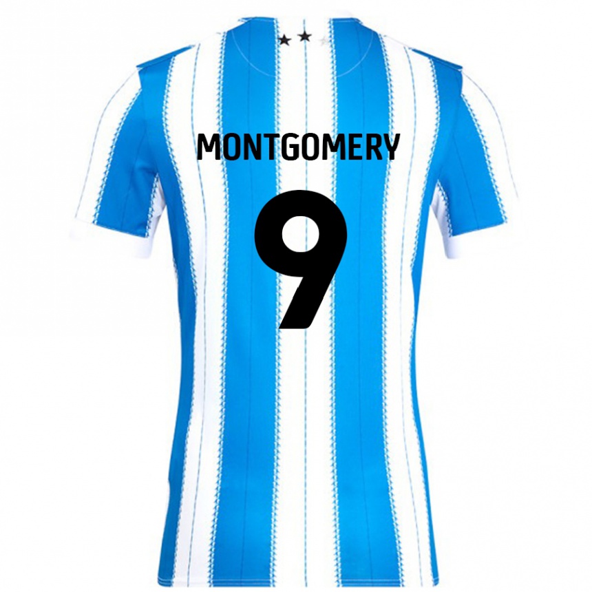 Kids Football Ria Montgomery #9 Blue White Home Jersey 2024/25 T-Shirt