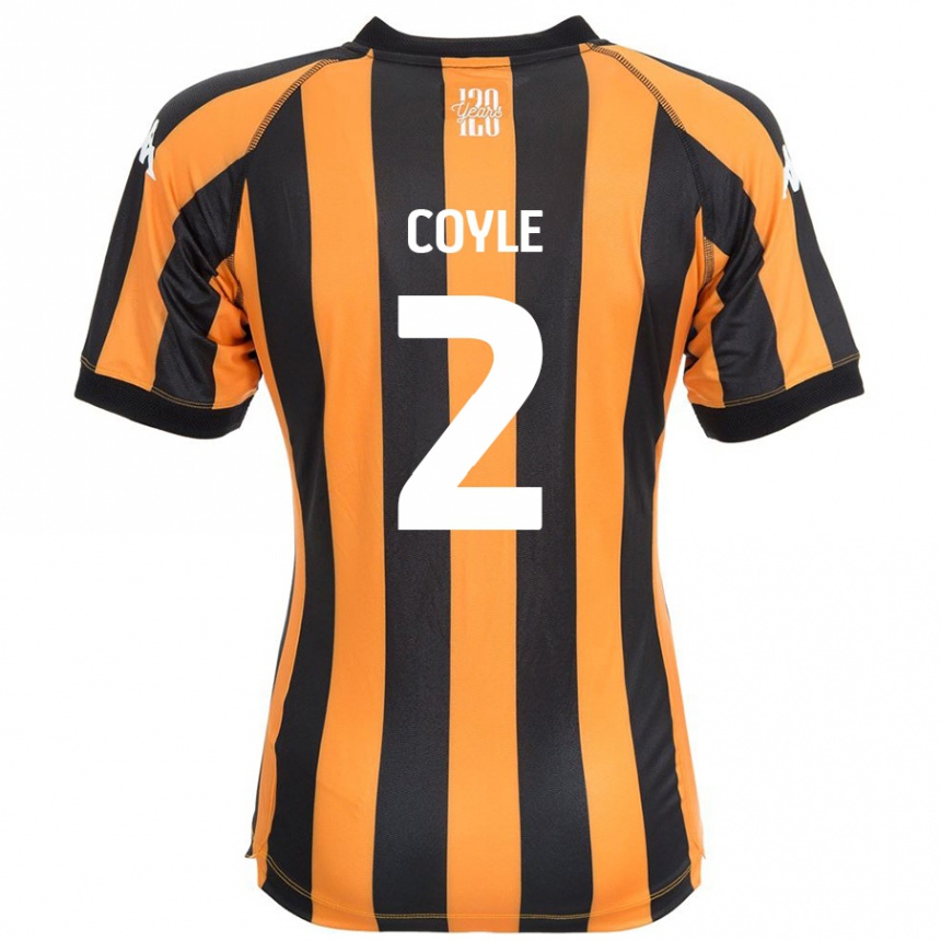 Kids Football Lewie Coyle #2 Black Amber Home Jersey 2024/25 T-Shirt