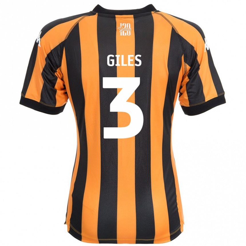 Kids Football Ryan Giles #3 Black Amber Home Jersey 2024/25 T-Shirt