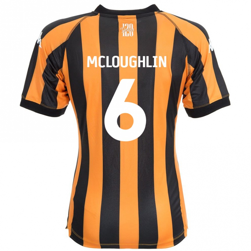 Kids Football Sean Mcloughlin #6 Black Amber Home Jersey 2024/25 T-Shirt