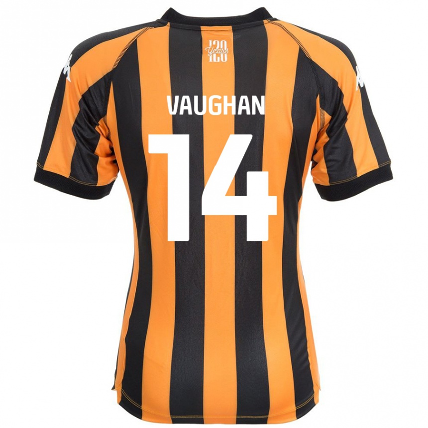 Kids Football Harry Vaughan #14 Black Amber Home Jersey 2024/25 T-Shirt