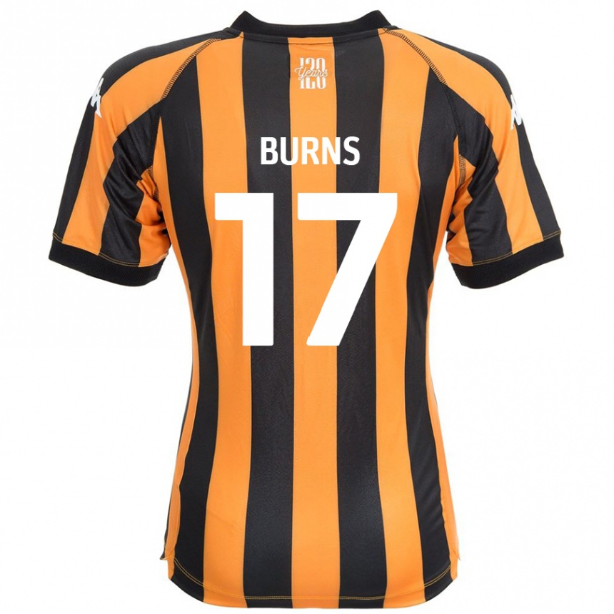 Kids Football Finley Burns #17 Black Amber Home Jersey 2024/25 T-Shirt