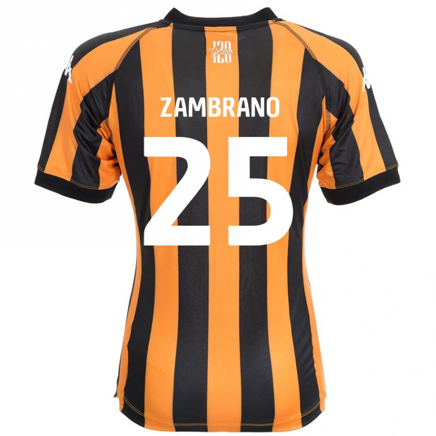 Kids Football Óscar Zambrano #25 Black Amber Home Jersey 2024/25 T-Shirt