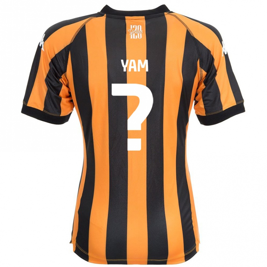 Kids Football Callum Yam #0 Black Amber Home Jersey 2024/25 T-Shirt