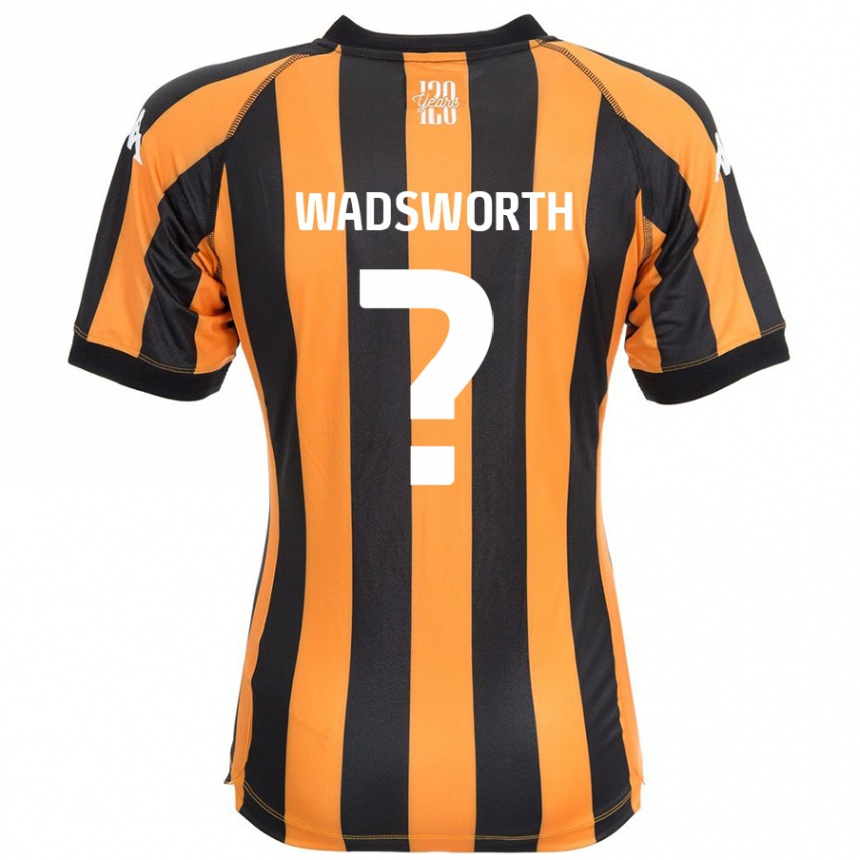 Kids Football Noah Wadsworth #0 Black Amber Home Jersey 2024/25 T-Shirt