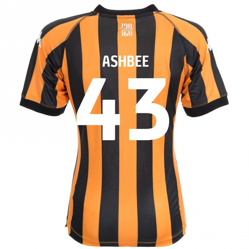 Kids Football Stanley Ashbee #43 Black Amber Home Jersey 2024/25 T-Shirt