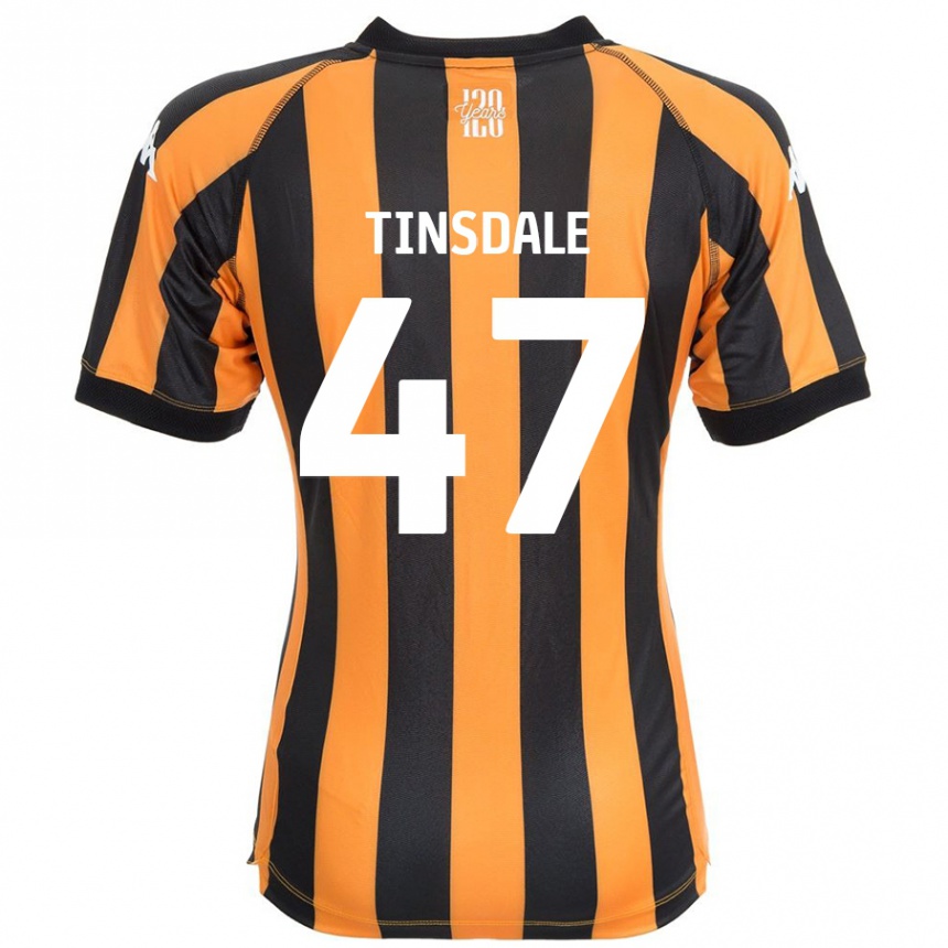 Kids Football Nathan Tinsdale #47 Black Amber Home Jersey 2024/25 T-Shirt