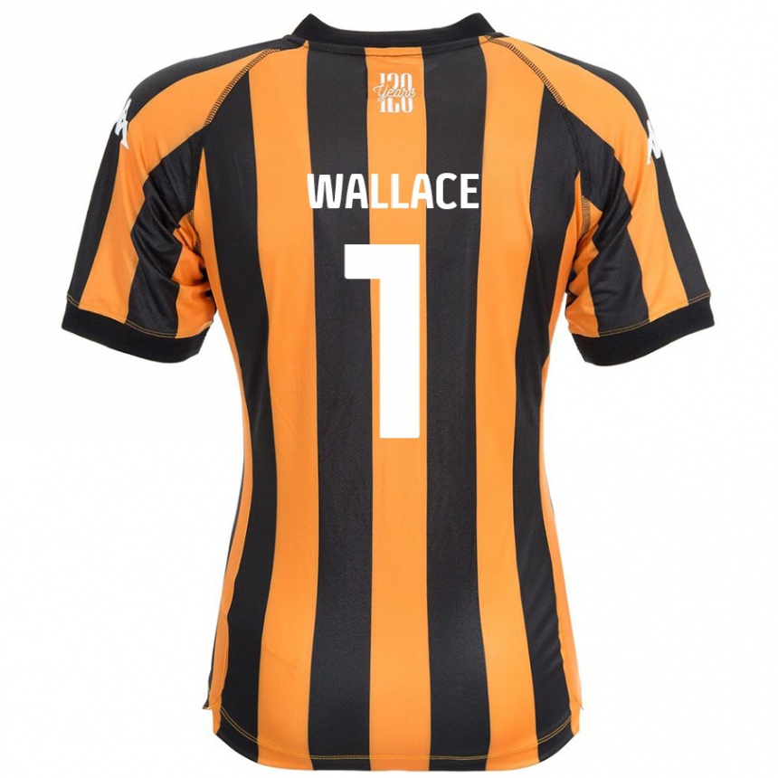 Kids Football Abbi Wallace #1 Black Amber Home Jersey 2024/25 T-Shirt