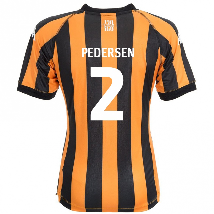 Kids Football Eden Pedersen #2 Black Amber Home Jersey 2024/25 T-Shirt