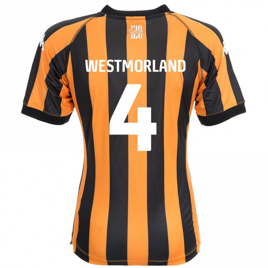 Kids Football Emma Westmorland #4 Black Amber Home Jersey 2024/25 T-Shirt