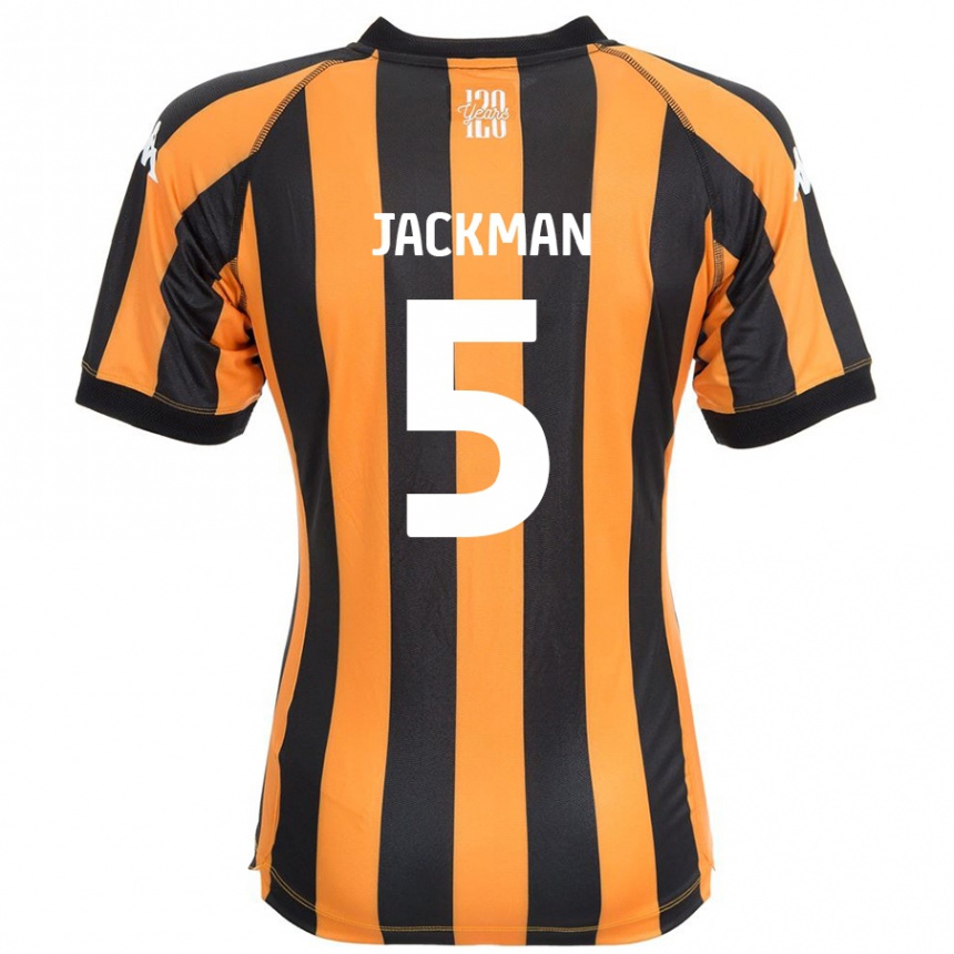 Kids Football Ellice Jackman #5 Black Amber Home Jersey 2024/25 T-Shirt