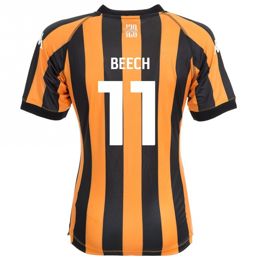 Kids Football Rebecca Beech #11 Black Amber Home Jersey 2024/25 T-Shirt